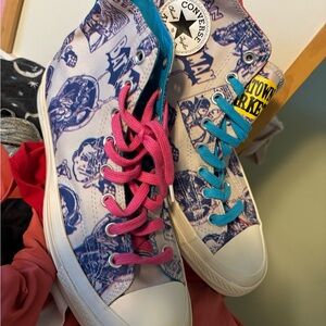 Converse Batman Graphic High-Tops with Pink and Blue Laces